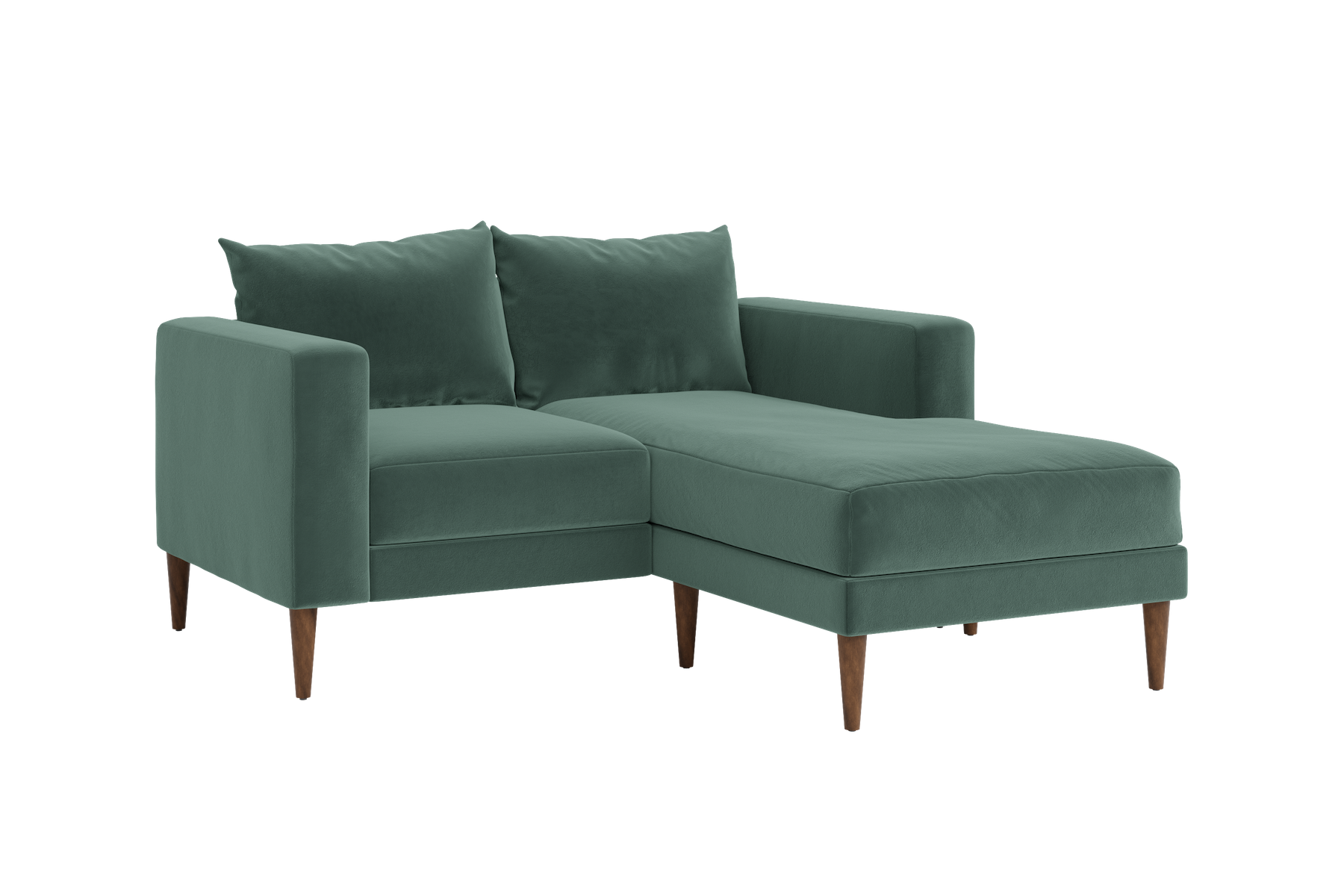 The Essential Loveseat Sectional in Recycled Velvet
