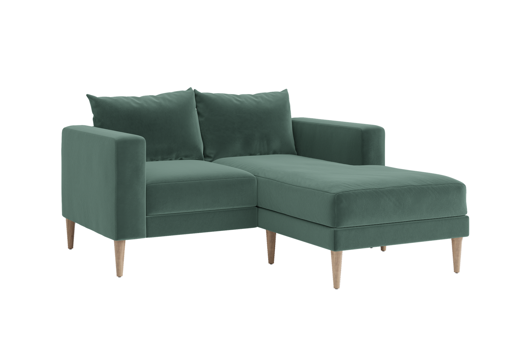 The Essential Loveseat Sectional in Recycled Velvet