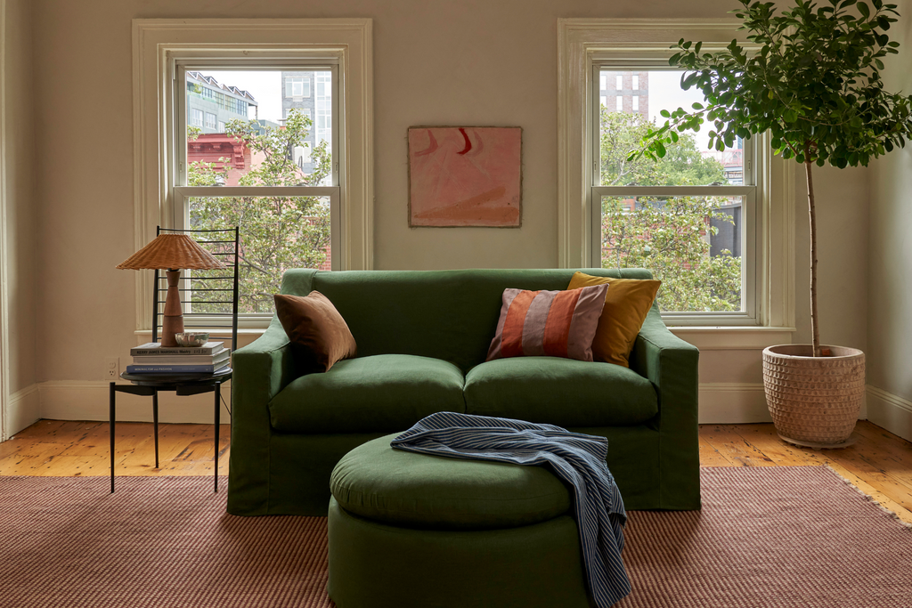 The Evergreen Ottoman in Hemp Blend