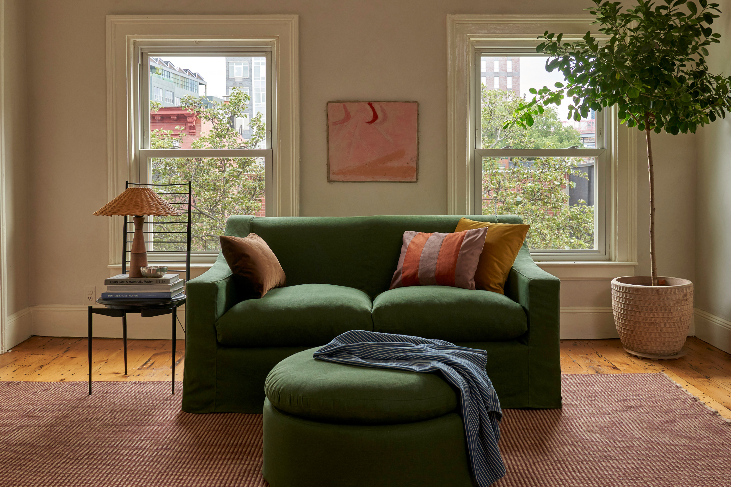 The Evergreen Ottoman in Hemp Blend