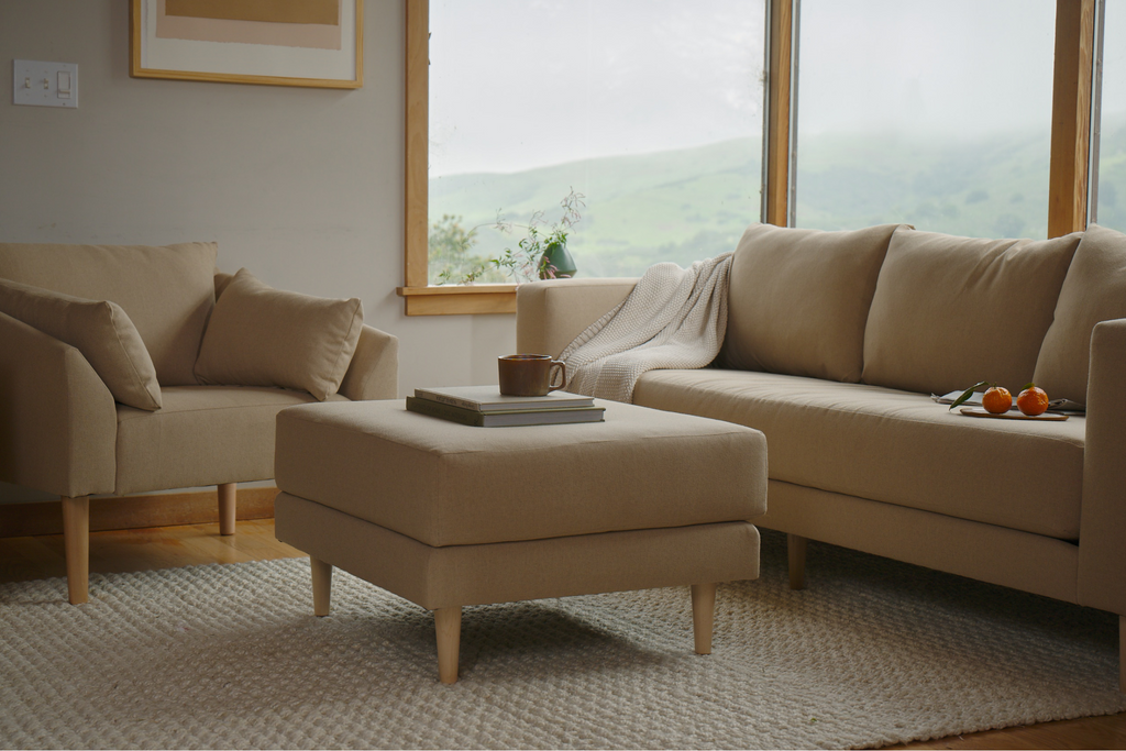 The Essential Ottoman in Recycled Velvet