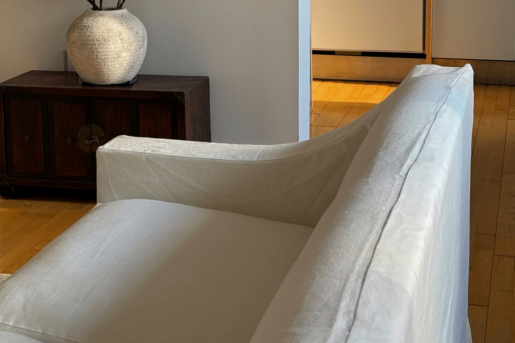 The Evergreen Loveseat in Hemp Blend