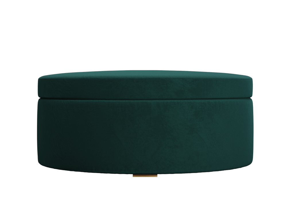 The Evergreen Storage Ottoman in Recycled Velvet