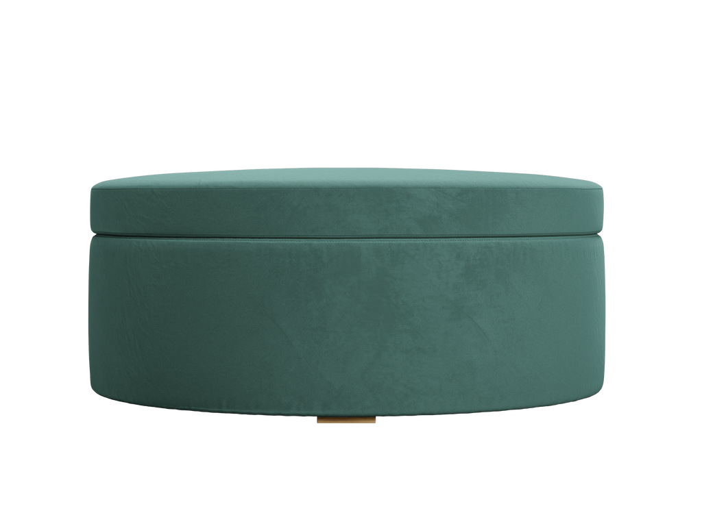The Evergreen Storage Ottoman in Recycled Velvet