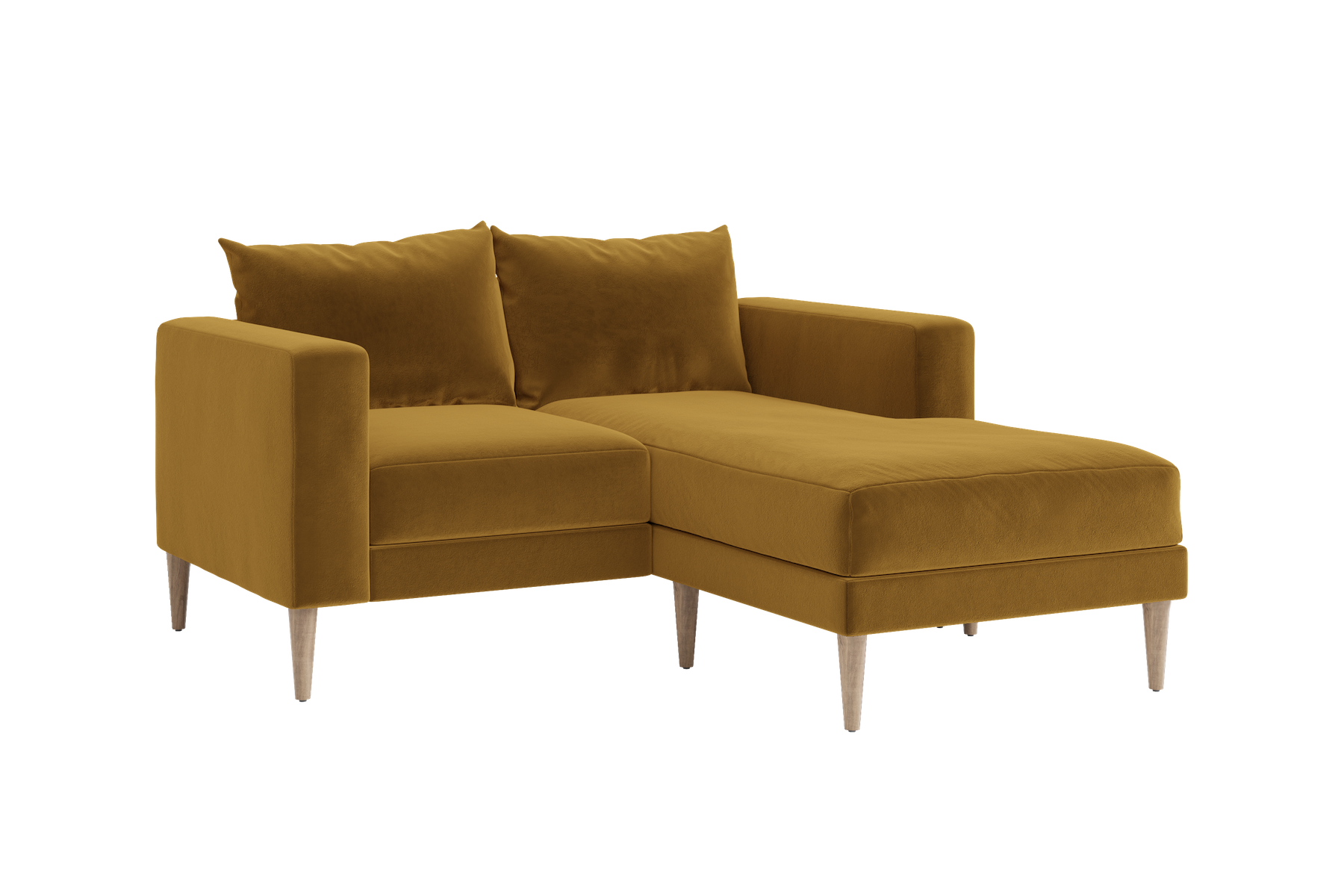 The Essential Loveseat Sectional in Recycled Velvet