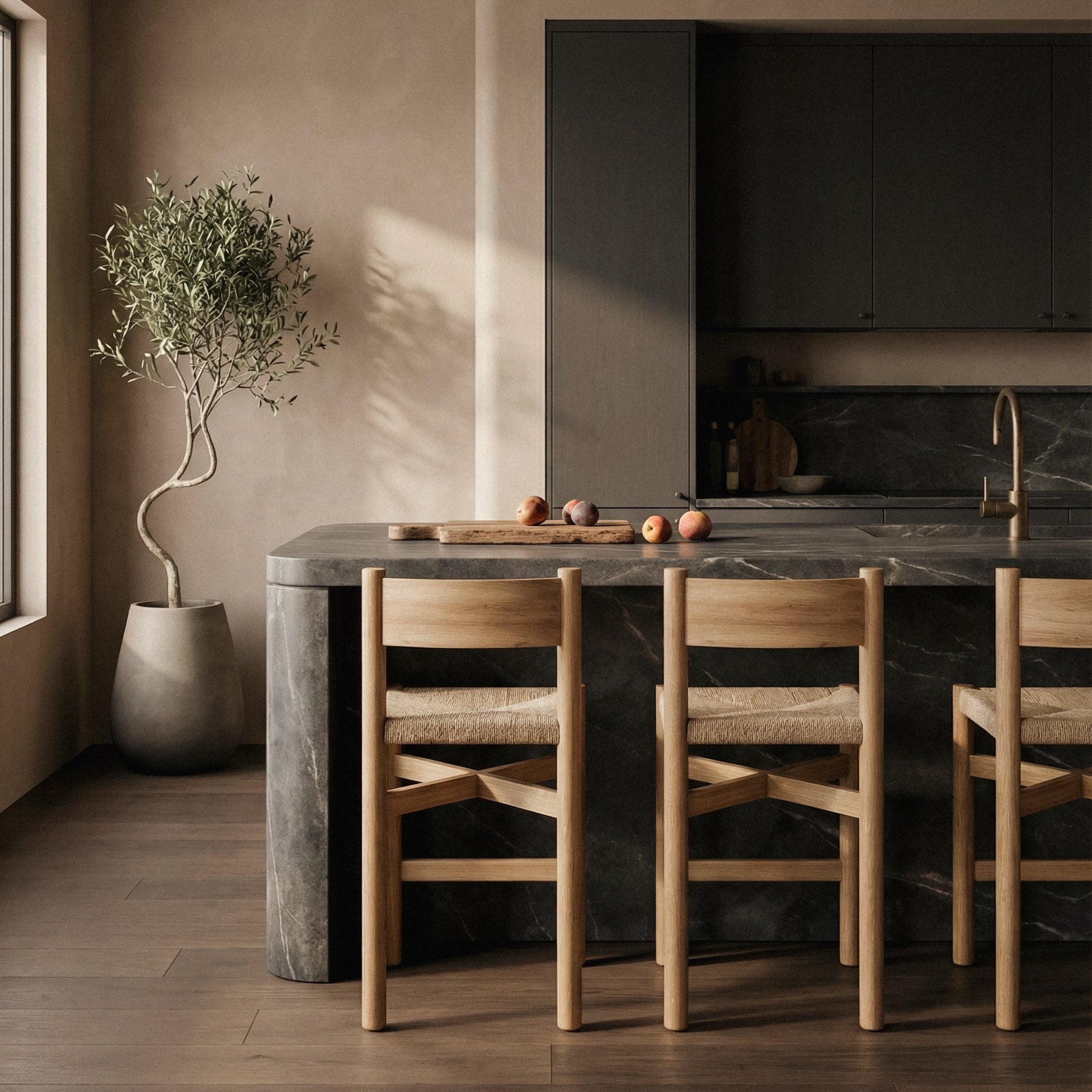 Nonna Counter Stool - Warm Oak